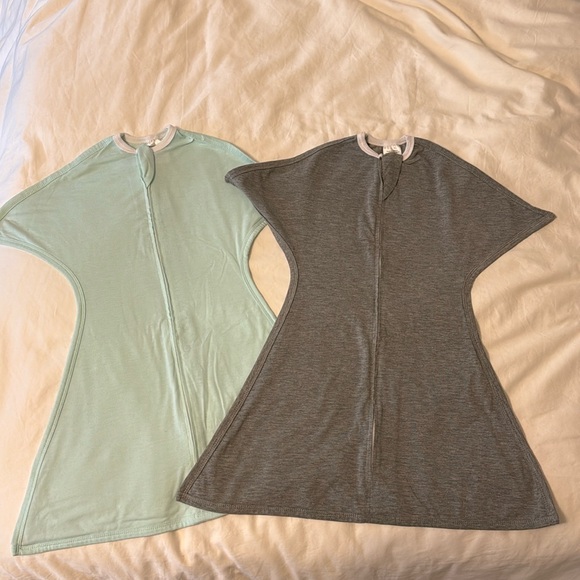 SleepingBaby- Classic Mint & Heather Zipadee-Zip Swaddle Transition- Bundle of 2 - Picture 1 of 7